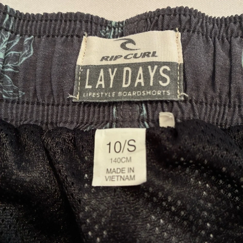 Rip Curl Boys Laydays Palm Trees Swim Trunks Gray Size 10/S